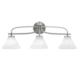 Cavella 3 Light Muslin Glass Vanity Light 28.5 Inch Length by Toltec - 3913-312