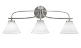 Cavella 3 Light Muslin Glass Vanity Light 28.5 Inch Length by Toltec - 3913-312