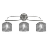 Cavella 3 Light Textured Glass Vanity Light 27.5 Inch Length by Toltec - 3913-4612