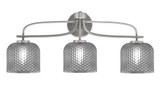Cavella 3 Light Textured Glass Vanity Light 27.5 Inch Length by Toltec - 3913-4612