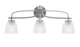 Cavella 3 Light Ribbed Glass Vanity Light 26.5 Inch Length by Toltec - 3913-500