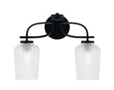 Cavella 2 Light Textured Glass Vanity Light 16.5 Inch Length  by Toltec - 3912-MB-4250