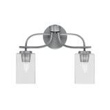 Cavella 2 Light Square Glass Vanity Light 15.75 Inch Tall by Toltec - 3912-53
