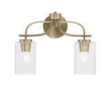 Cavella 2 Light Square Glass Vanity Light 15.75 Inch Tall by Toltec - 3912-53