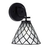 Cavella 1 Light Art Glass Wall Sconce 10 Inch Tall by Toltec - 3911-MB-9185