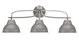 Cavella 3 Light Steel Vanity Light 28.5 Inch Length by Toltec - 3913-427
