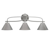 Cavella 3 Light Vanity Light with Metal Shade 28.5 Inch Length by Toltec - 3913-421