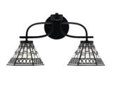 Cavella Two Light Art Glass Vanity Light 9.75 Inch Tall by Toltec - 3912-MB-9405