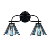 Cavella 2 Light Art Glass Vanity Light 18.5 Inch Length by Toltec - 3912-MB-9325