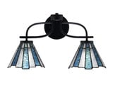 Cavella 2 Light Art Glass Vanity Light 18.5 Inch Length by Toltec - 3912-MB-9325