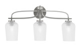 Cavella 3 Light Textured Glass Vanity Light 26.25 Inch Length by Toltec - 3913-4252