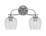 Cavella 2 Light Steel Vanity Light 17.5 Inch Tall by Toltec - 3912-48