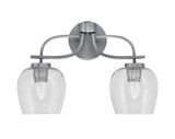 Cavella 2 Light Steel Vanity Light 17.5 Inch Tall by Toltec - 3912-48
