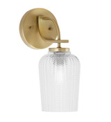 Cavella 1 Light Textured Glass Wall Sconce 12.5 Inch Tall by Toltec - 3911-GP-4250