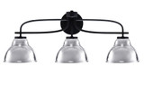 Cavella 3 Light Down Metal Shade Vanity Light 28.5 Inch Length by Toltec - 3913-MB-427-CH