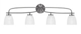 Cavella 4 Light Ribbed Glass Vanity Light 36.75 Inch Length by Toltec - 3914-NAB-500
