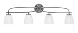 Cavella 4 Light Ribbed Glass Vanity Light 36.75 Inch Length by Toltec - 3914-NAB-500