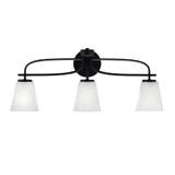 Cavella 3 Light Square Glass Vanity Light 26 Inch Length by Toltec - 3913-MB-460