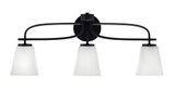 Cavella 3 Light Square Glass Vanity Light 26 Inch Length by Toltec - 3913-MB-460