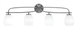 Cavella 4 Light Linen Glass Vanity Light 36.5 Inch Length by Toltec - 3914-NAB-615