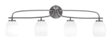 Cavella 4 Light Linen Glass Vanity Light 36.5 Inch Length by Toltec - 3914-NAB-615