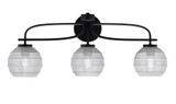 Cavella 3 Light Ribbed Glass Vanity Light 10.75 Inch Tall by Toltec - 3913-MB-5110