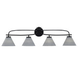 Cavella 4 Light Matrix Glass Vanity Light 39 Inch Length by Toltec - 3914-MB-4052