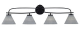 Cavella 4 Light Matrix Glass Vanity Light 39 Inch Length by Toltec - 3914-MB-4052