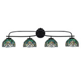 Cavella 4 Light Art Glass Vanity Light 38.25 Inch Length by Toltec - 3914-MB-9925