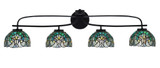 Cavella 4 Light Art Glass Vanity Light 38.25 Inch Length by Toltec - 3914-MB-9925