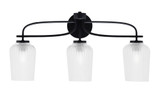Cavella 3 Light Down Glass Vanity Light 26.25 Inch Length by Toltec - 3913-MB-4250