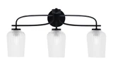 Cavella 3 Light Down Glass Vanity Light 26.25 Inch Length by Toltec - 3913-MB-4250