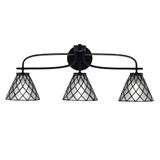 Cavella 3 Light Art Glass Vanity Light 10.25 Inch Tall by Toltec - 3913-MB-9185