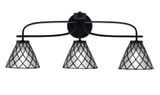 Cavella 3 Light Art Glass Vanity Light 10.25 Inch Tall by Toltec - 3913-MB-9185