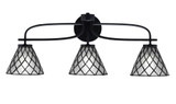 Cavella 3 Light Art Glass Vanity Light 10.25 Inch Tall by Toltec - 3913-MB-9185