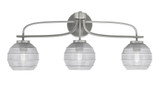 Cavella 3 Light Ribbed Glass Vanity Light 27.25 Inch Length by Toltec - 3913-5112