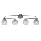 Cavella 4 Light Ribbed Glass Vanity Light 37.5 Inch Length by Toltec - 3914-NAB-5110