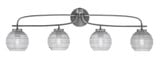 Cavella 4 Light Ribbed Glass Vanity Light 37.5 Inch Length by Toltec - 3914-NAB-5110