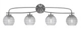Cavella 4 Light Ribbed Glass Vanity Light 37.5 Inch Length by Toltec - 3914-NAB-5110