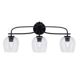 Cavella 3 Light Down Glass Vanity Light 27.5 Inch Length by Toltec - 3913-MB-4810