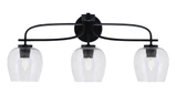 Cavella 3 Light Down Glass Vanity Light 27.5 Inch Length by Toltec - 3913-MB-4810