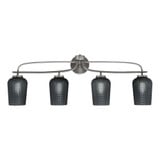 Cavella 4 Light Textured Glass Vanity Light 36.75 Inch Length by Toltec - 3914-GP-4252