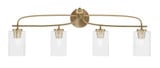 Cavella 4 Light Steel Vanity Light 36 Inch Length by Toltec - 3914-NAB-530