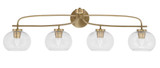 Cavella 4 Light Steel Vanity Light 39 Inch Length by Toltec - 3914-NAB-202