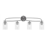 Cavella 4 Light Cylinder Glass Vanity Light 35.75 Inch Length by Toltec - 3914-NAB-300
