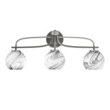 Cavella 3 Light Globe Glass Vanity Light 27.5 Inch Length by Toltec - 3913-GP-4109