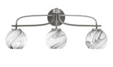 Cavella 3 Light Globe Glass Vanity Light 27.5 Inch Length by Toltec - 3913-GP-4109