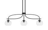 Cavella 3 Light Steel Small Island Pendant 39.25 Inch Length by Toltec - 3936-MB-202