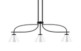 Cavella 3 Light Steel Small Island Pendant 38.75 Inch Length by Toltec - 3936-MB-421-CH