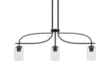 Cavella 3 Light Steel Island Pendant 36.5 Inch Length by Toltec - 3936-MB-300